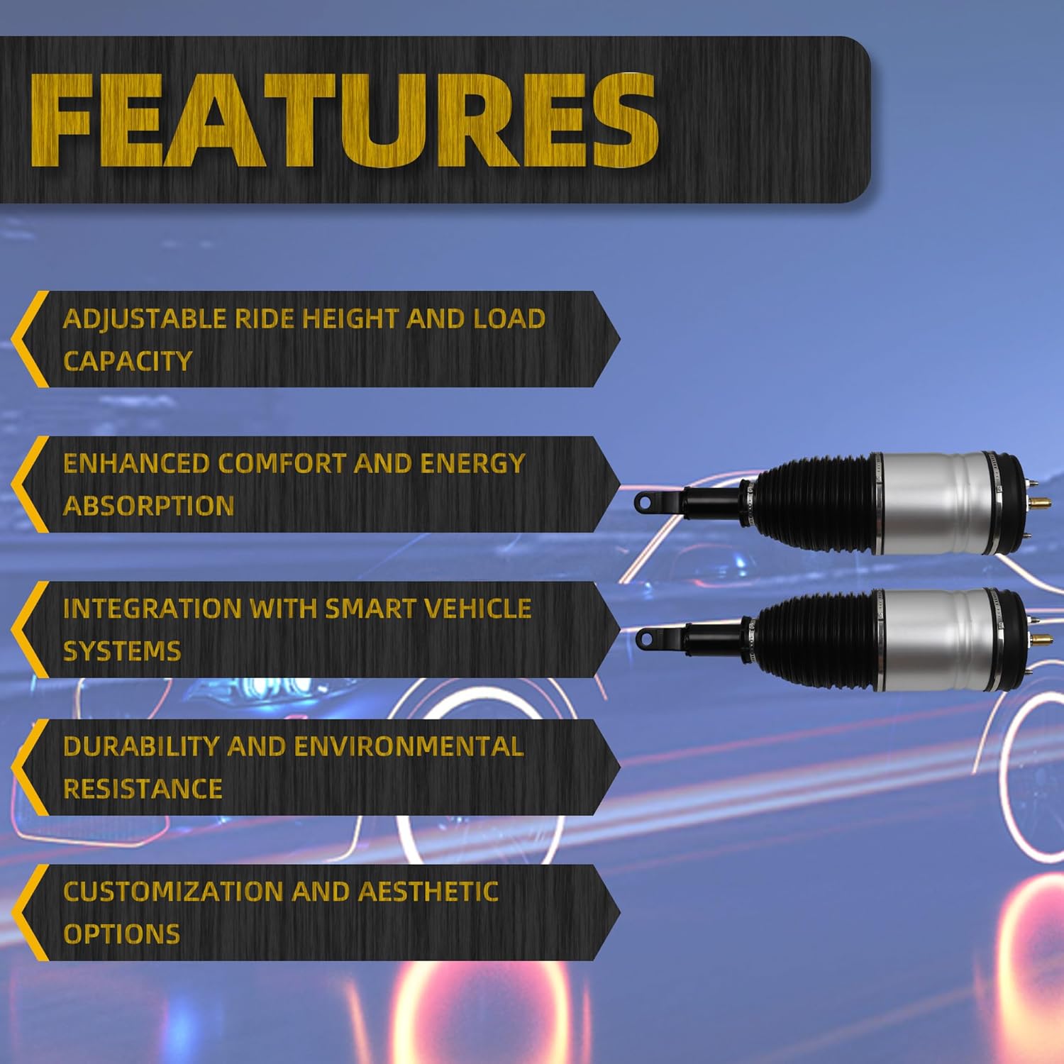 Dasbecan Front Pair Air Bladder Suspension Strut Shock Absorber Compatible with Dodge Ram 1500 2013-2018, Ram1500 Classic 2019-2020, Replace# 4877147AH 4877146AH