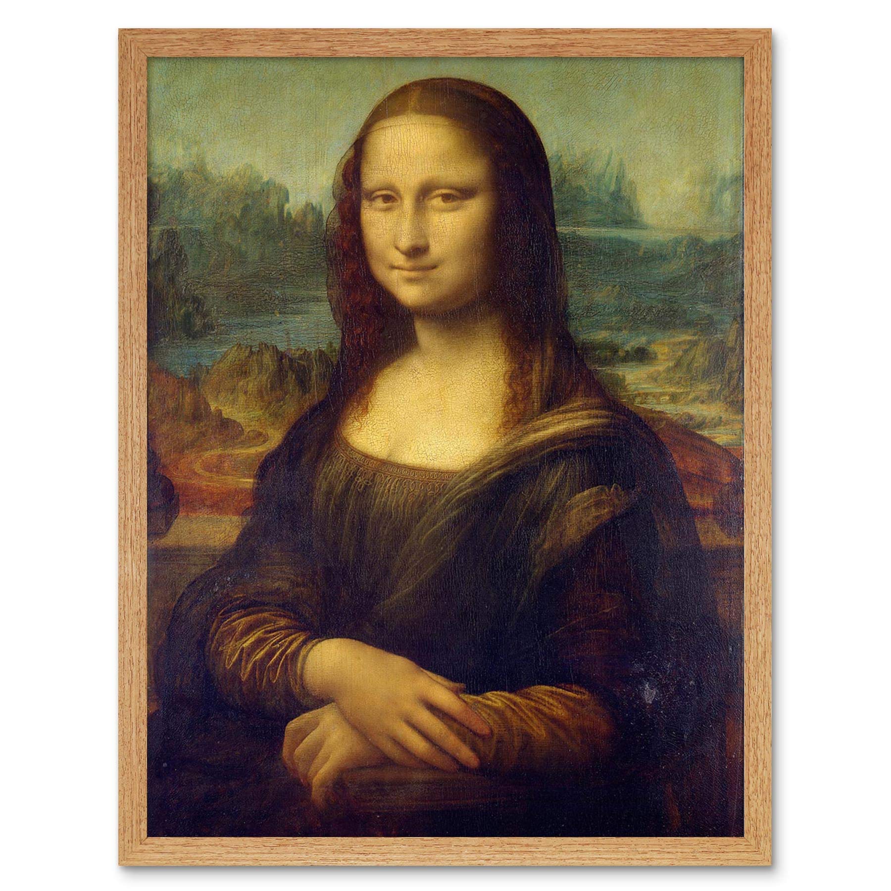 Wee Blue Coo Da Vinci Mona Lisa Art Print Framed Poster Wall Decor 12X16 Inch