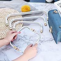 Vista 4 de uxcell Marco de metal para bolso, 2 unidades, marco de bloqueo rectangular de 5.9 pulgadas, cierre de cierre de beso, accesorios de repuesto