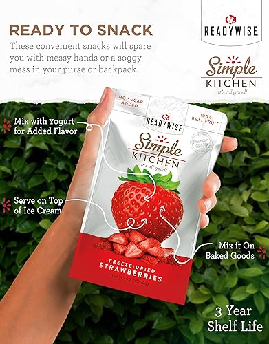 Miniatura 21 de READYWISE - Cocina simple, melocotones liofilizados, 1.16 oz, paquete de 6, vegetariano, sin gluten, aperitivos, melocotones, frutas secas, pre