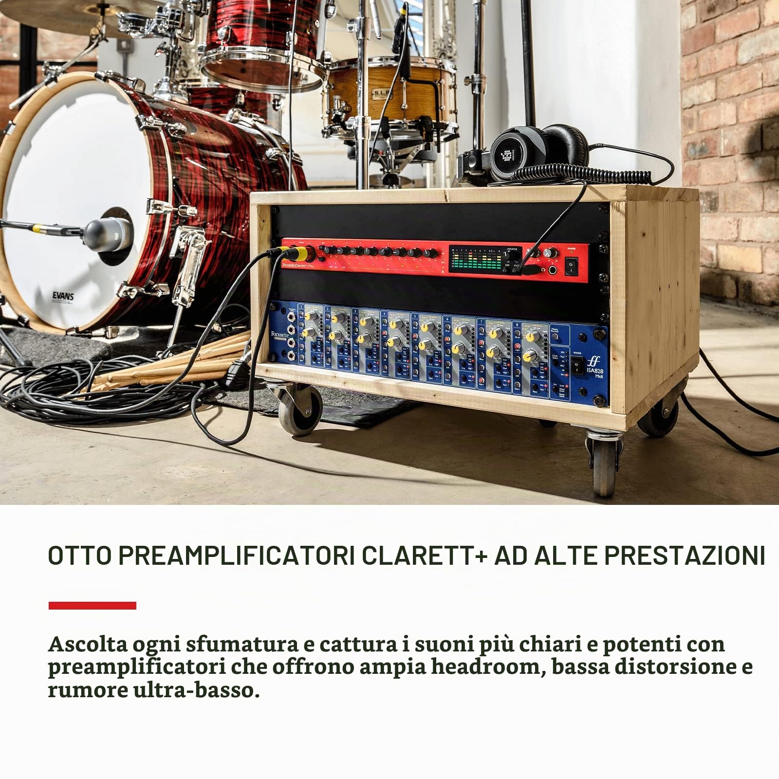 Focusrite Clarett+ 8Pre, interfaccia audio a 18 ingressi e 20 uscite per produttori esperti, qualità studio —Otto preamp ad alte prestazioni, basso livello di rumore e distorsione, per un audio pulito