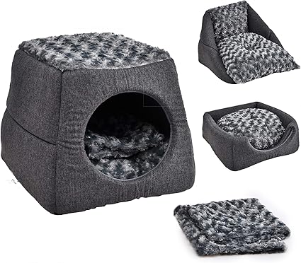 grey cat bed