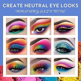 UCANBE Colorful Eyeshadow Palette, 15 Colors Vibrant Bright Shimmer Matte Metallic Neon Eye Makeup Pallet, Rainbow Green Pink Purple Orange Blue High Pigmented Sombras De Ojos Gift Kit
