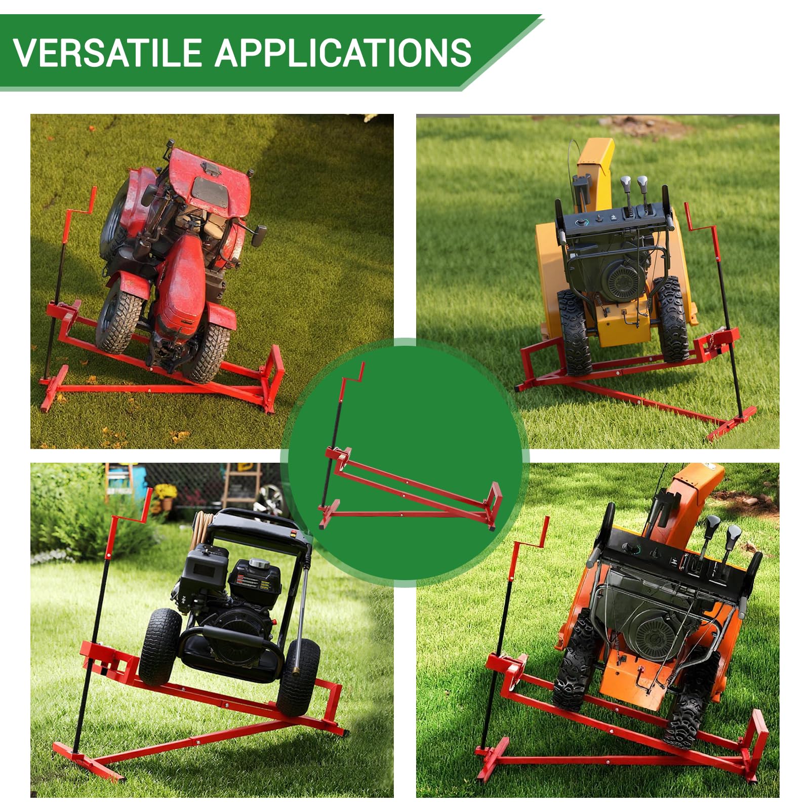 Lève-Tondeuse Tracteur-Tondeuse Dispositif de Levage Cric 400kg, Angle d'inclinaison à Environ 45° Rouge