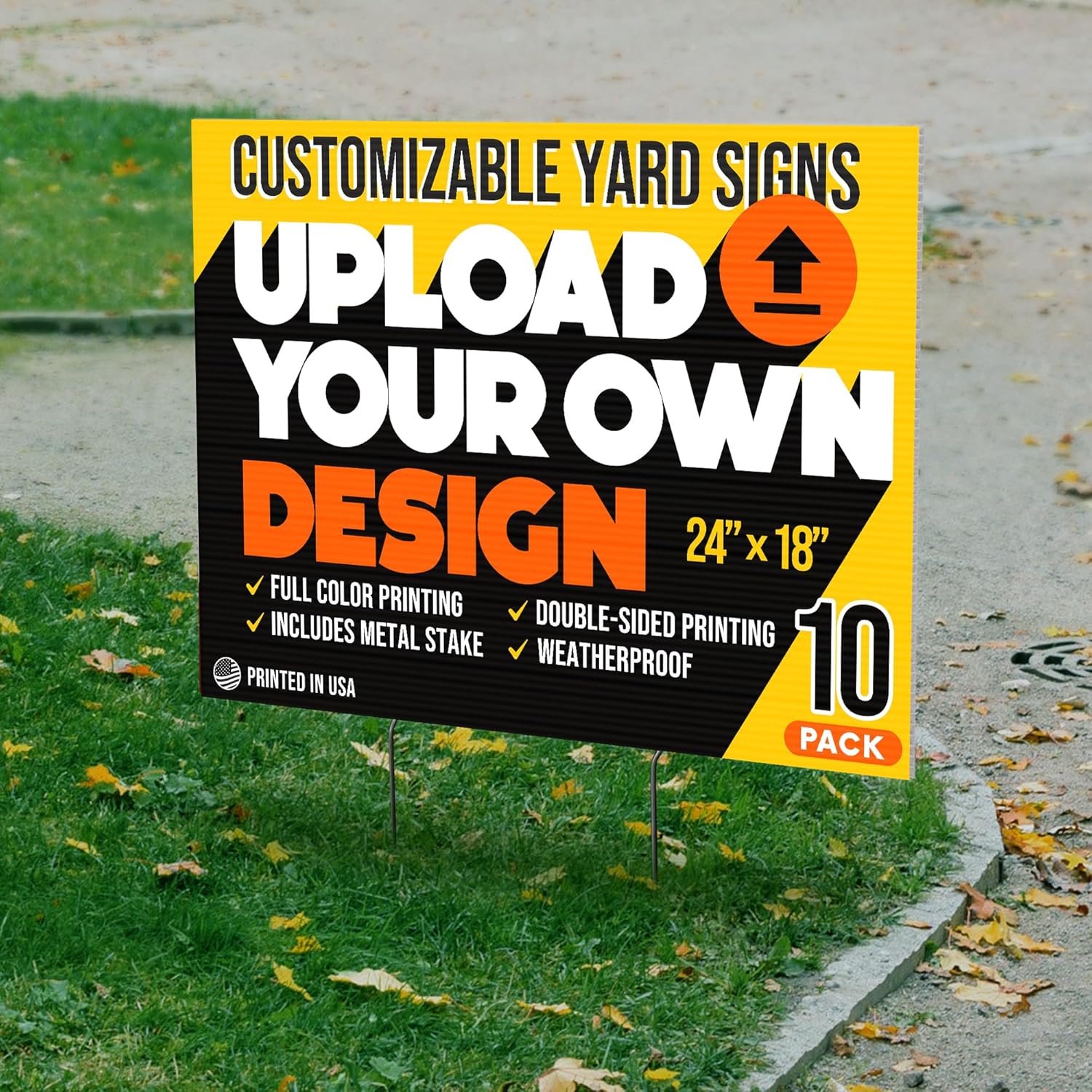 24x18" Custom Yard Signs for Business Double-Sided Personalized Photo Sign with Stakes, Customizable Real Estate Sale Lawn Stake Signs, Customized Estate Sign for Yard (10-Pack)