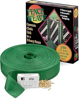 NMIFence - Pexco Fence Weave Privacy Slats for Chain Link Fence - Polyethylene, Easy DIY, Made in USA, Ideal for Backyard, Garden, Patio Privacy Fencing & Pool Enclosures (250 Ft Roll, Green)