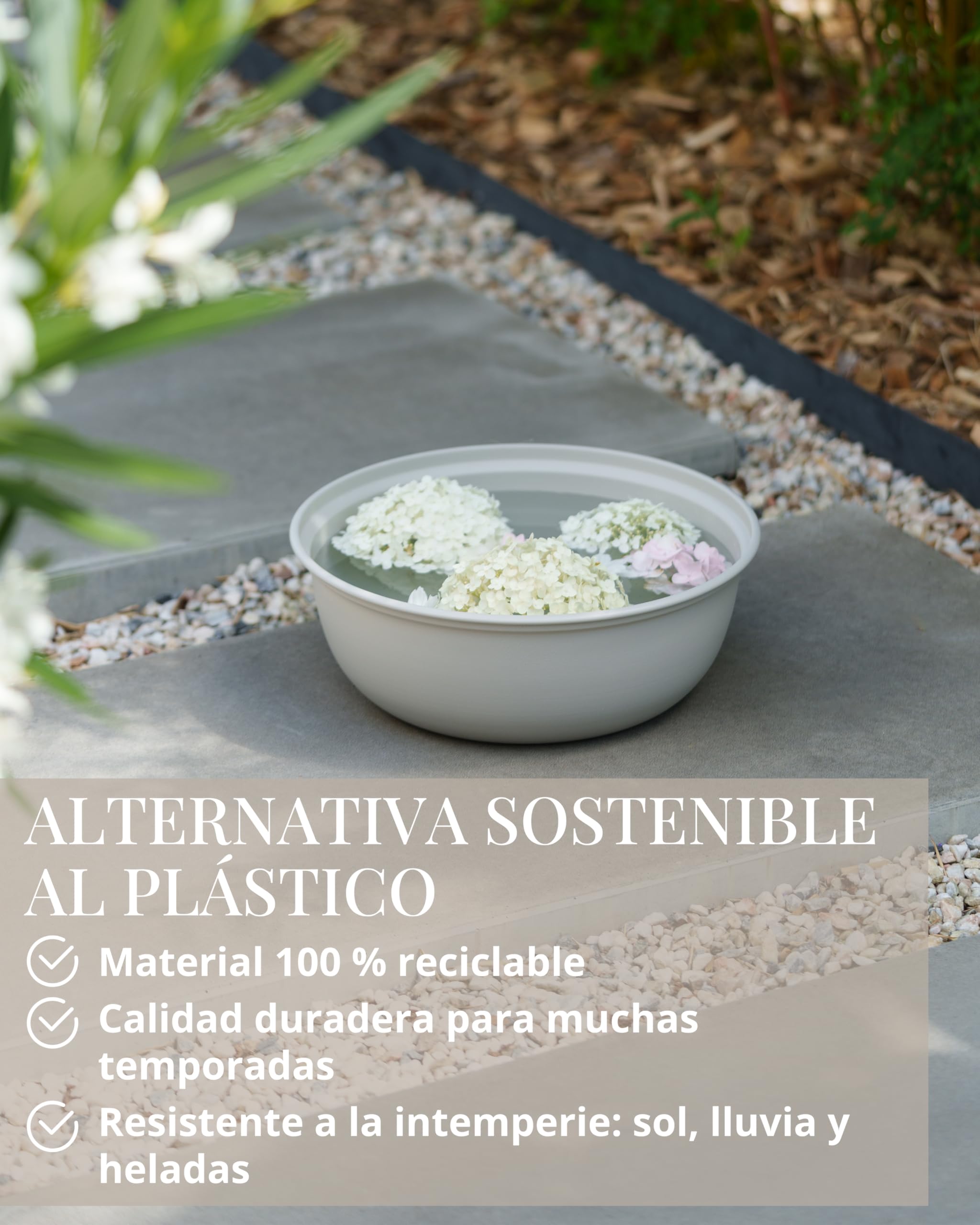 Livlig53 LIVLIG Bandeja para plantas redonda de 33 cm, cuenco de metal, cuenco de lavado fabricado en Europa, uso versátil como cuenco decorativo, cuenco de lavado, cuenco de Adviento, Greige