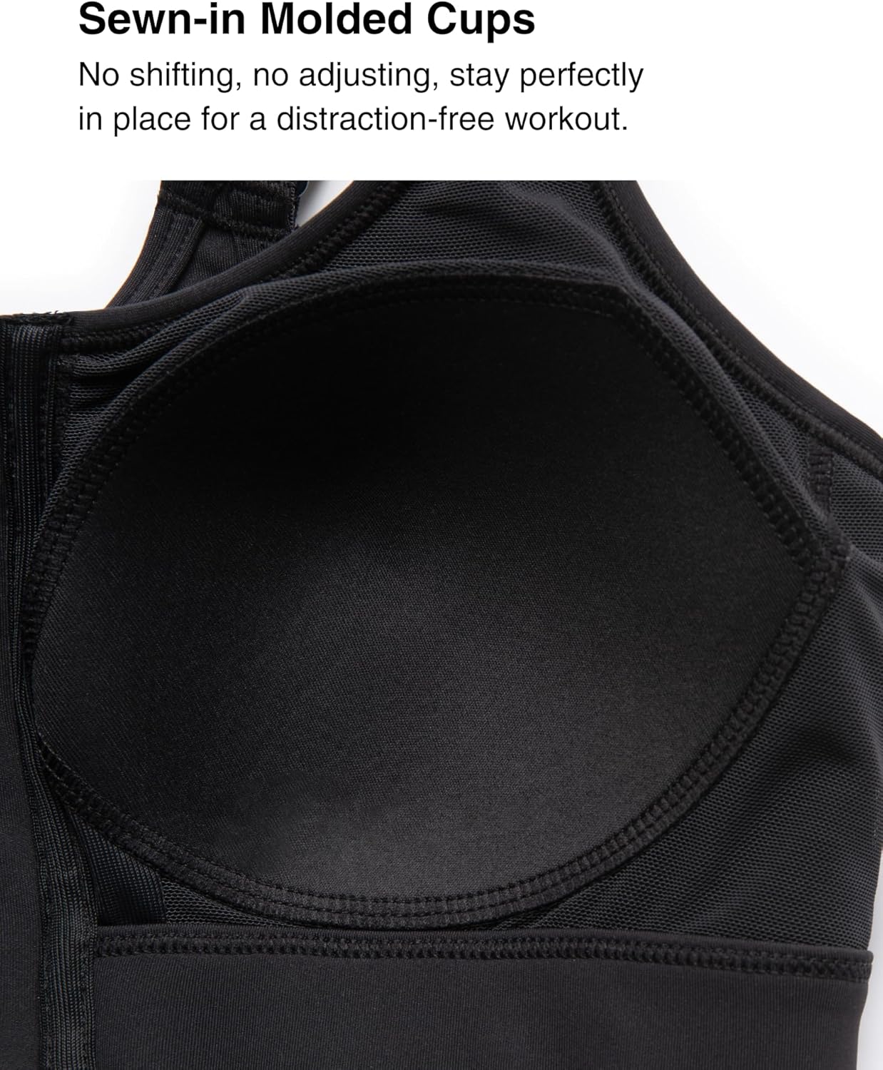 Yvette Adjustable Sports Bras for Women High Impact Support - Zip Front Sports Bra Plus Size Wireless for Running Workout