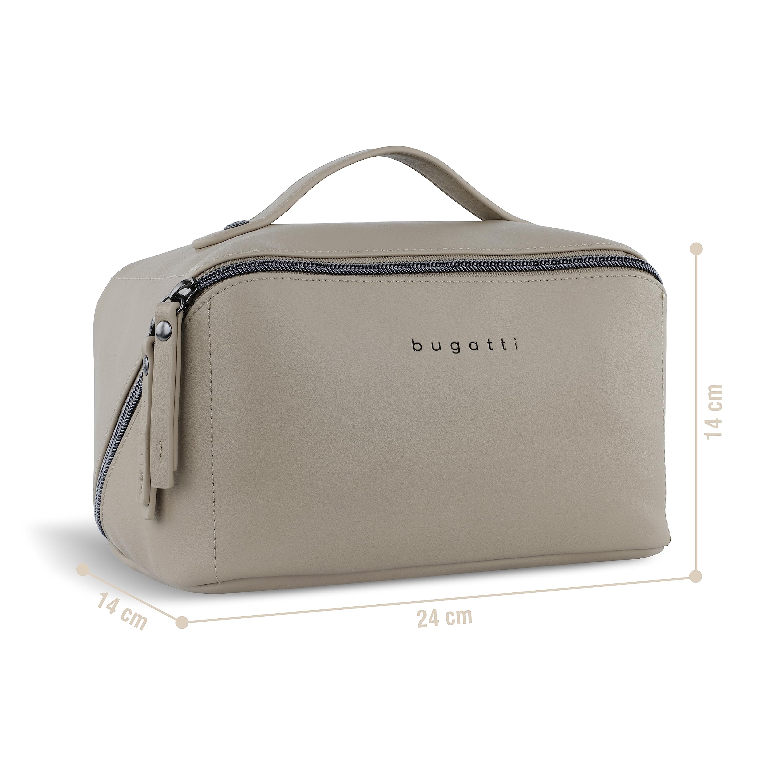 bugatti Almata Kulturbeutel Damen, Make-up-Tasche mit großer Öffnung für Reisen