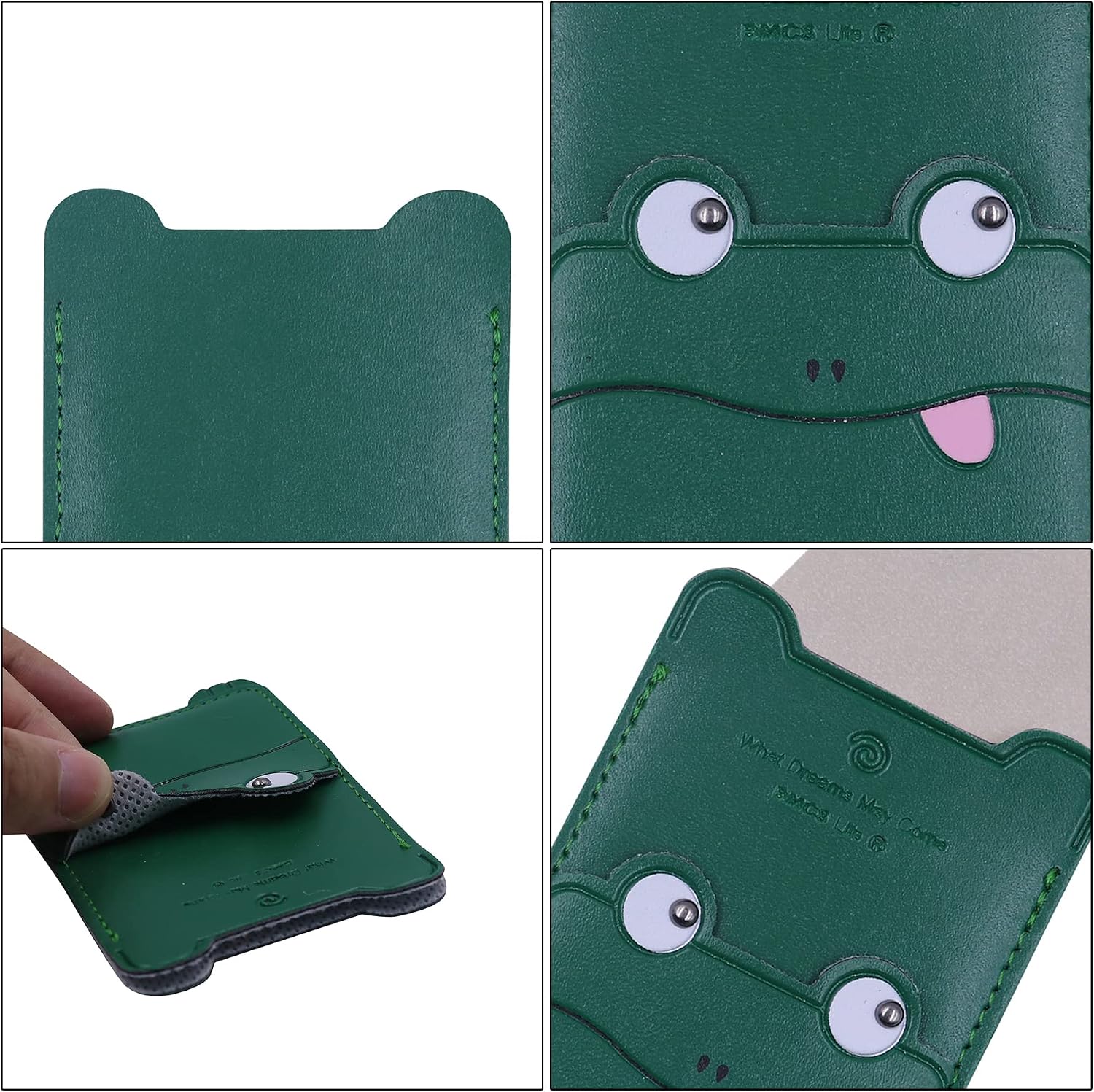 RARITYUS Cute Animals Phone Card Holder Sleeves, PU Leather Adhesive Stick On Wallet Phone Pocket Credit ID Case for All Smartphones