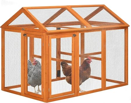 PawHut Large Chicken Run Pet Playpen Combinable Design Orange