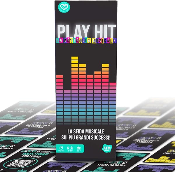 ATM Gaming Play HIT – Musical Board Game – Blind Test, Karaoke and Quiz for Parties – 2 to 10 Players – Fun, Dynamic and Teams – Perfect for Evenings, Families and Friends – Italian - 1