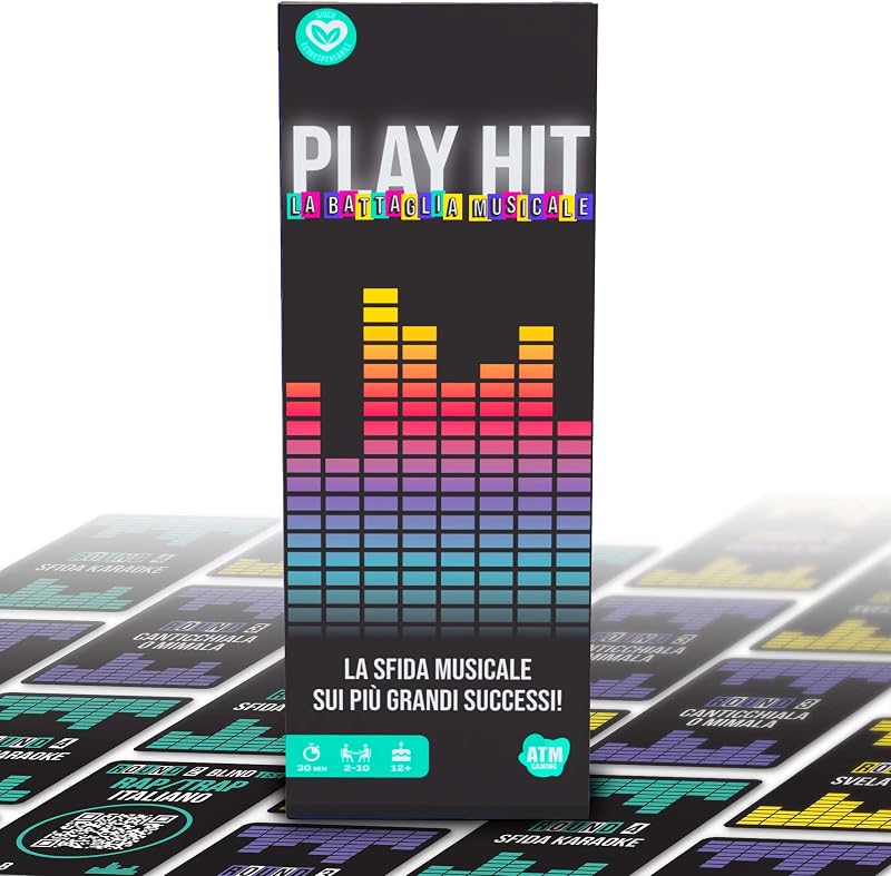 ATM Gaming Play HIT – Musical Board Game – Blind Test, Karaoke and Quiz for Parties – 2 to 10 Players – Fun, Dynamic and Teams – Perfect for Evenings, Families and Friends – Italian