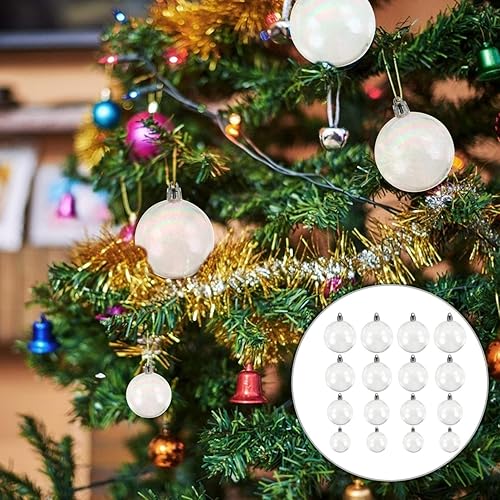 Miniatura 5 de NUOBESTY Adornos de bola de Navidad, bolas transparentes, esferas transparentes, adornos para árbol de Navidad, decoración de esfera rellenable,