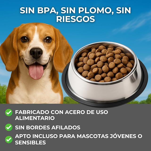 Foto 2 de 7 de MOLY Comedero Antideslizante 18 cm 0,9 L Perros y Gatos con Base de Silicona Negra