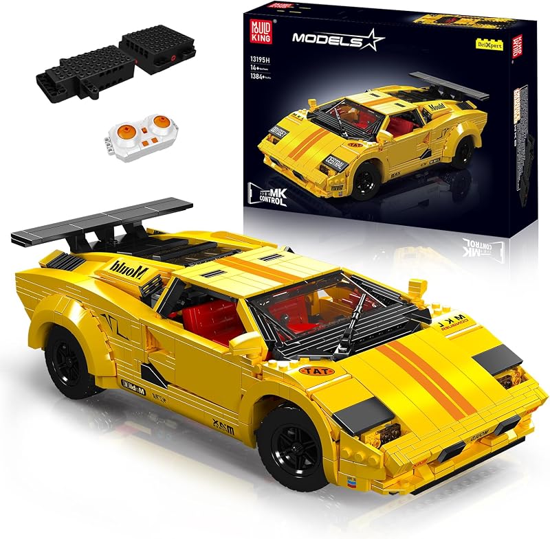 Mould King 13195H Technic Sportautó Építőkocka Szett, 1384 Darabos Távirányítós Versenyautó Modell, DIY Autó Játék 14+ Éveseknek