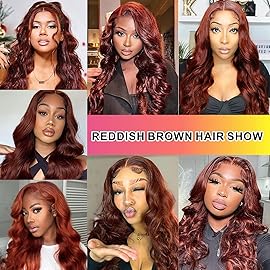 Aaliweya 30inch Reddish Brown Lace Front Wigs Human Hair Auburn 13x4 Body Wave HD Lace Frontal Wigs 180% Density Glueless Virgin Human Hair Wig Pre Plucked With Baby Hair for Women 33 Color