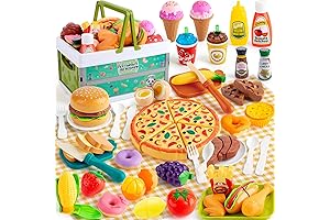 Kids Fun Kodatek Toy Food Set with 78 Pcs of Simulated Food and a Basket