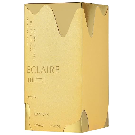 Lattafa Eclaire Banoffi Gourmand, Sweet, Fruity, Musky Eau de Parfum Spray Long-Lasting Fragrance for Women, 3.4 Ounce / 100 ml
