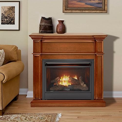Miniatura 17 de Duluth Forge Sistema de chimenea de gas sin ventilación de combustible dual con chimenea, control remoto, 5 troncos de fuego, uso con gas natural