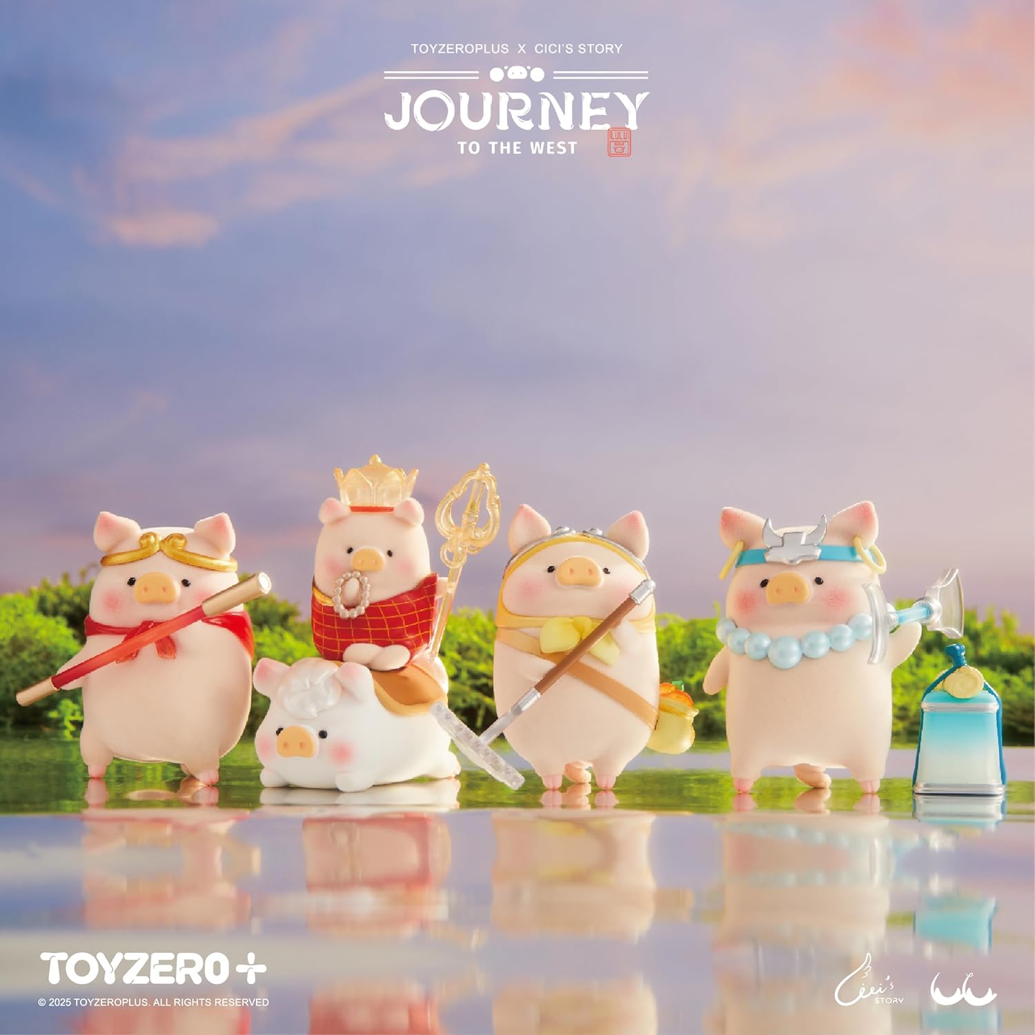 Lulu The Piggy Blind Box Figures - Journey to The West Series Blind Boxes Mystery Box Cute Figures Collectible Toys Animal Figurines Home Desk Decorations Holiday Birthday Gifts, Whole Set