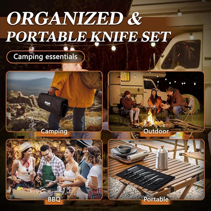 Set Cuchillos Cocina 6 Piezas Acero Inoxidable Madera miniatura 3