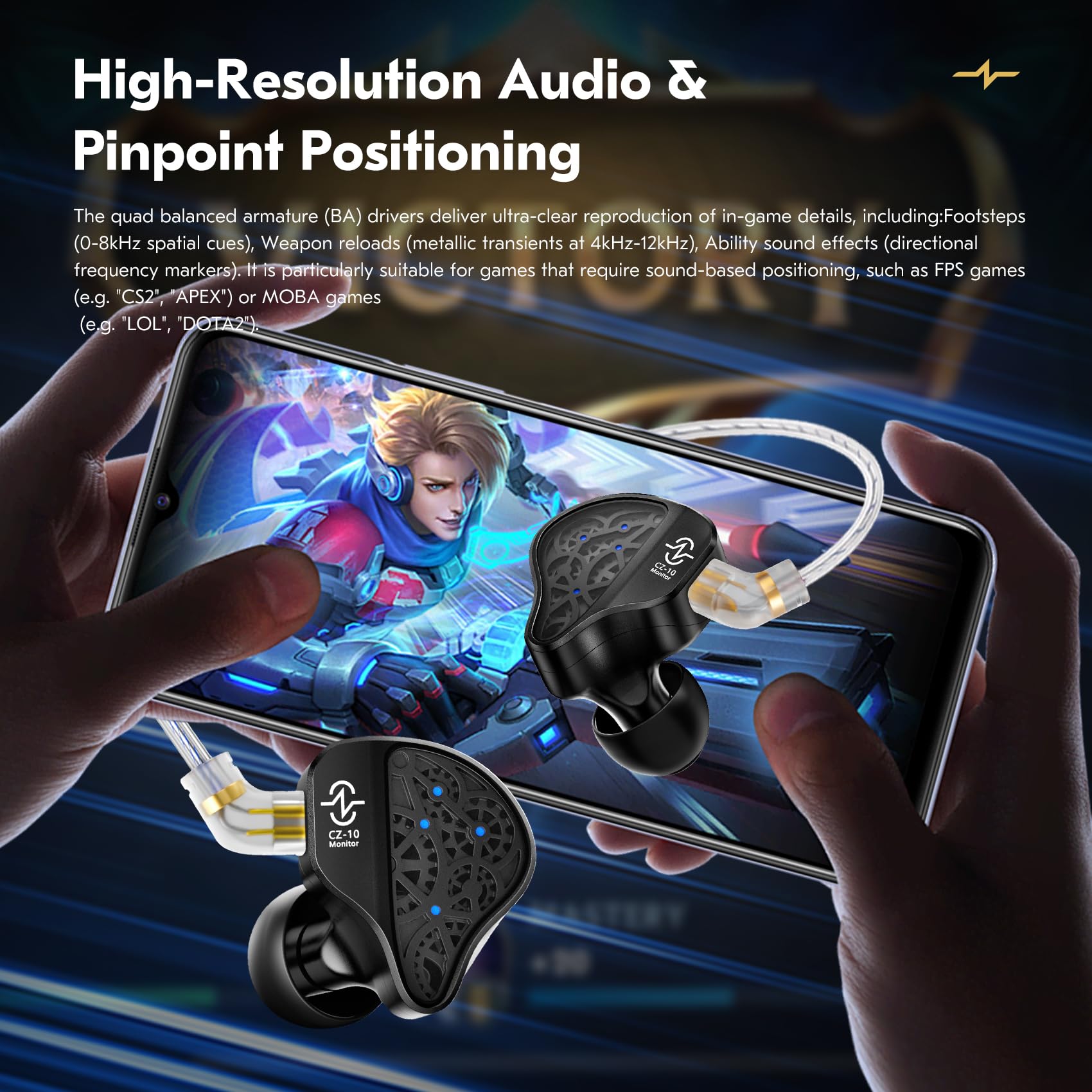 Amazon.com: CCZ CZ10 in Ear Monitors Headphones,4BA+1DD Hybrid