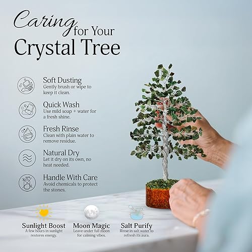 Miniatura 5 de Árbol del dinero FASHIONZAADI con piedras preciosas, bonsai hecho a mano para el equilibrio de los chakras, sanación o reiki, árbol espiritual para