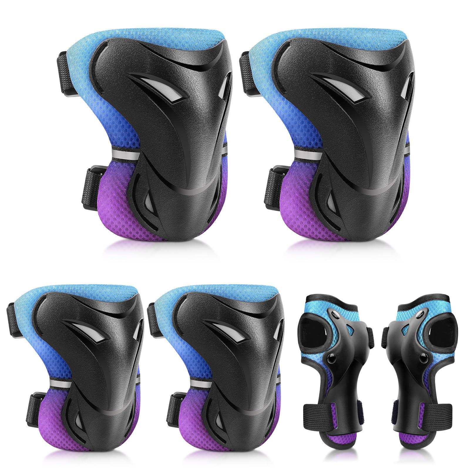 YooxArmor Adjustable Kids/Toddler/Children Knee Pads Elbow Pads Wrist Guards Set for 3-6-13 Years Boys Girls,Child Safety Protective Gear Set for Roller Skates,Bike,Cycling, Skateboard, Scooter
