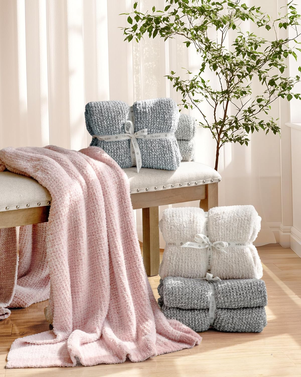 Buttery Soft Knit Throw Blanket for Couch, Reversible Fuzzy Knitted Blanket, Cozy Warm Plush Lightweight Decorative Throw for Sofa Bed, 60x80in, Sage