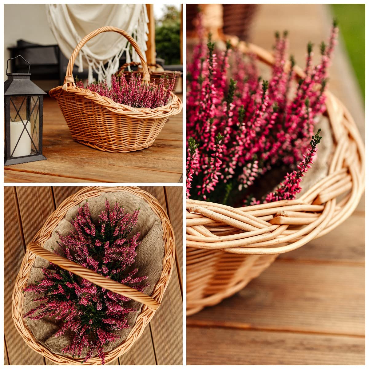 Creative Home Groß Holztrage Rattan Kaminholzkorb Kaminkorb Tragekorb | 60 x 40 x 39 cm | Aufbewahrung Oval Holzkorb Weidenkorb für Kaminholz/Holz | Braun Dick Weide Feuerholzkorb