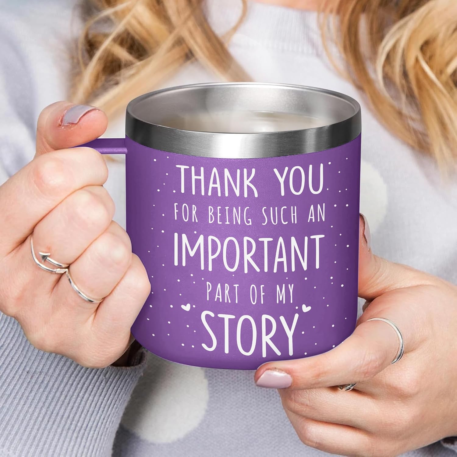 Gossby Thank You Gift for Women - 14oz Insulated Coffee Tumbler Mug - Thank You for Being An Important Part - Appreciation, Birthday Gift for Teacher, Coworker, Friend - Travel Cup with Lid, Straw - Image 5