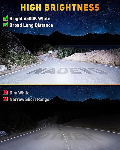 Miniatura 2 de NAOEVO Barra de luz LED de 7 pulgadas, luces LED todoterreno y antiniebla, funciona para camión, tractor, barco, ATV, UTV, 4 piezas con arnés de