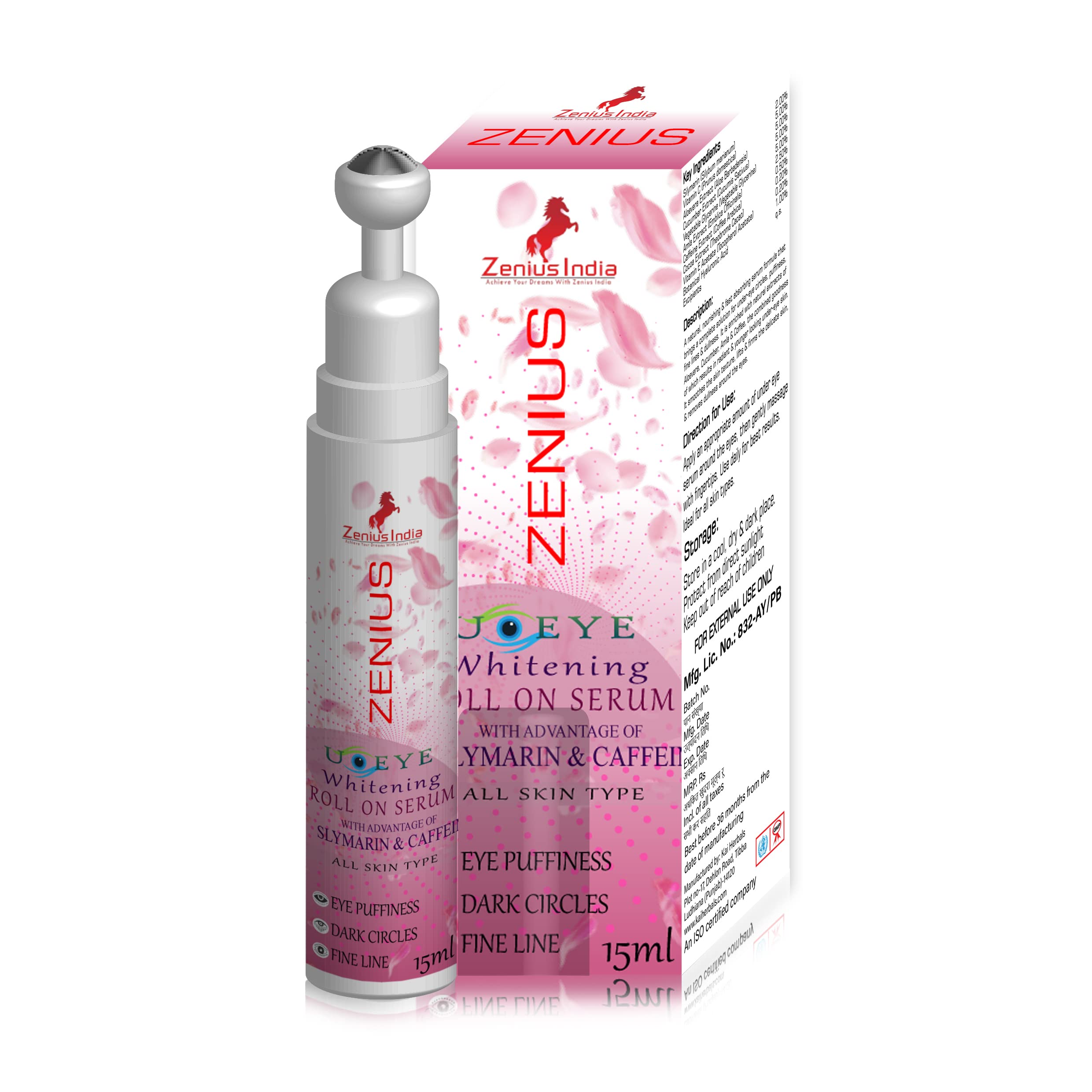 Zenius U-Eye Whitening Roll On Serum for Dark Circles for Women & Men | Undereye |Cooling Massage Roller to Reduce Dark Circles | Pack Of (1)-image-42