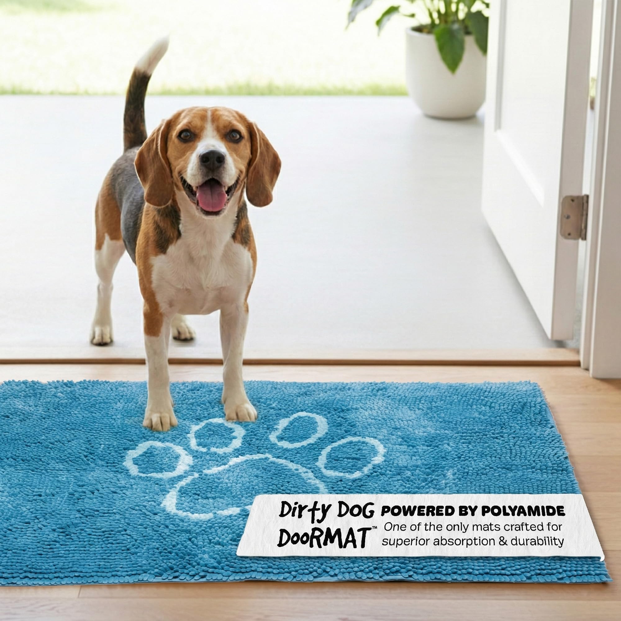 Dog Gone Smart Dirty Dog Doormat - Fast Drying Rug with Super Gripper Backing for Clean Floors - Super Absorbent and Machine Washable Mat for Muddy