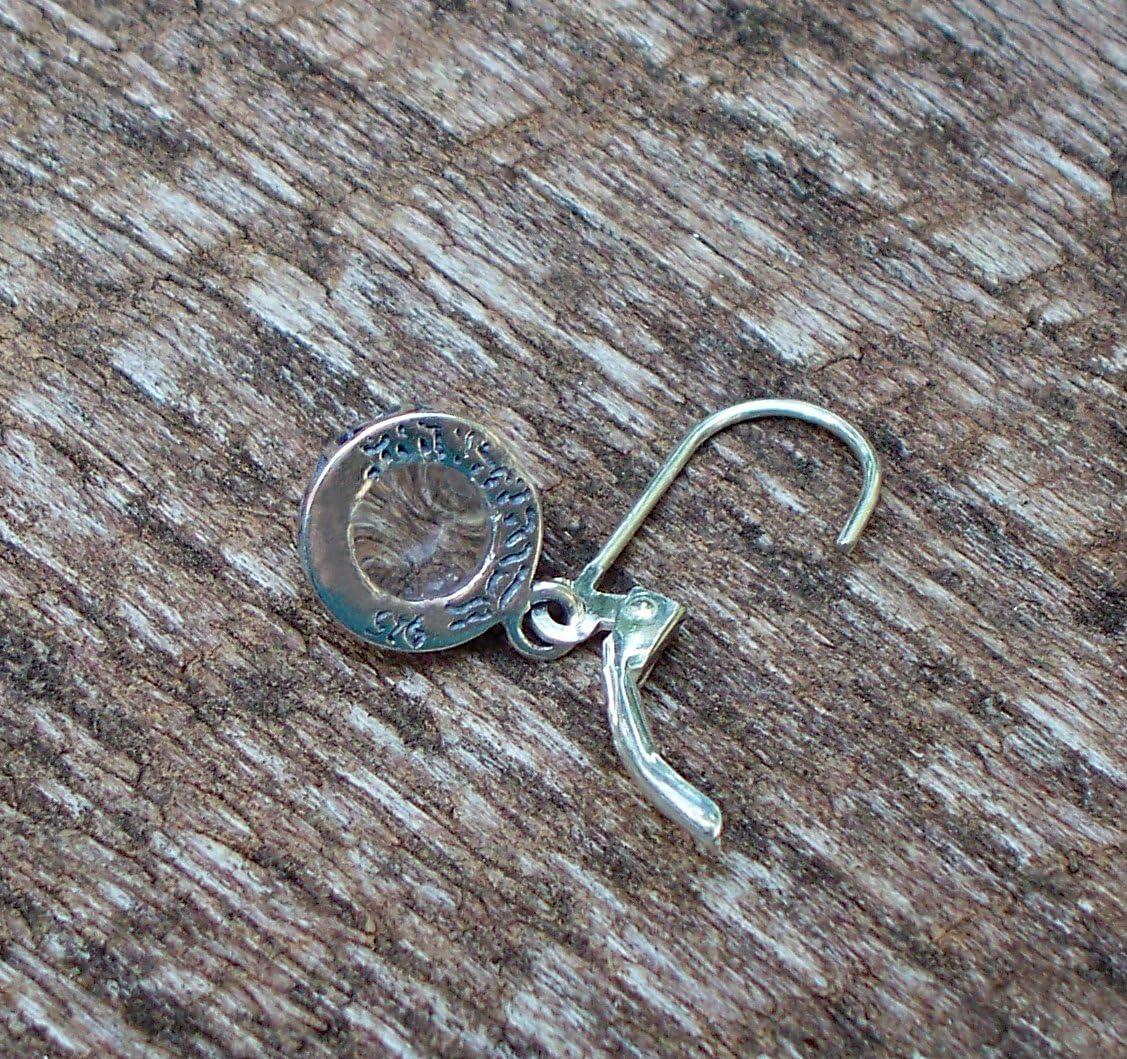Bottled Up Designs Handmade Vintage White Leverback Botanicals Earrings, Sterling Silver, Eco Friendly, Made in USA, Birthday Gifts, Mothers Day, Women, Anniversary (Black Depression Glass)