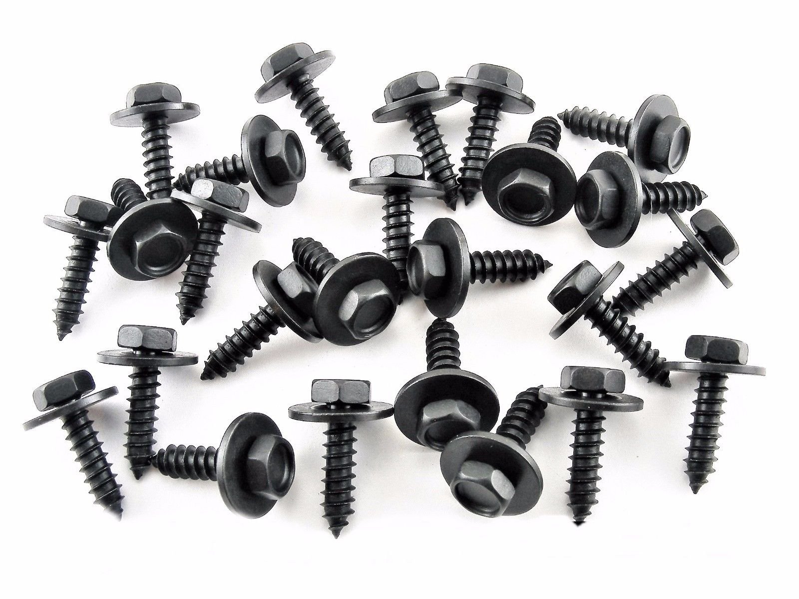 Retro-Motive Black Hex Head Trim Screws- M4.2mm x 16mm Long- 7mm Hex- for GM- Qty.25- #1958