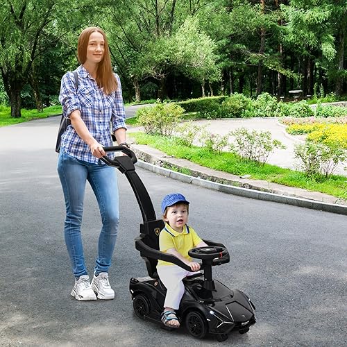 Miniatura 2 de OLAKIDS Lamborghini SIAN - Automóvil de empuje 3 en 1, con licencia para bebés con ruedas universales, barandillas extraíbles con mango de control