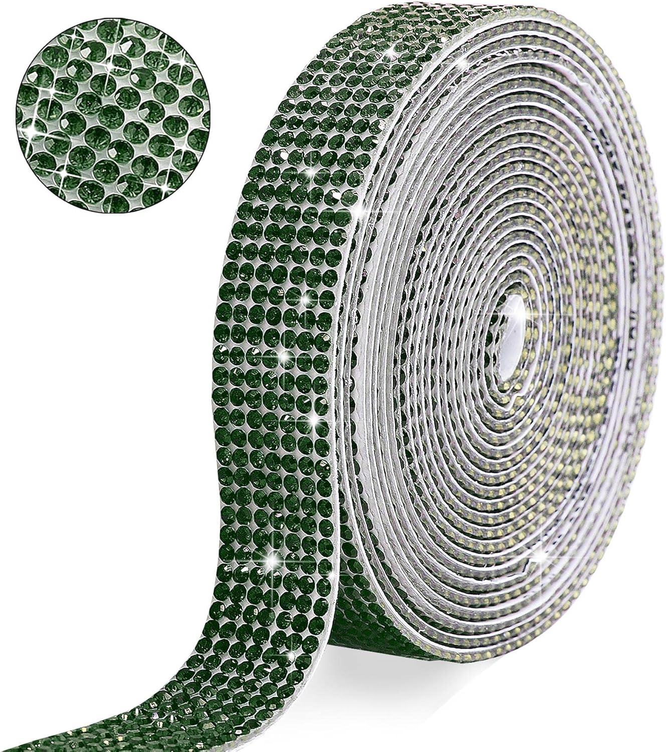 Amazon.com: JODEILIY Self Adhesive Green Crystal Rhinestone Ribbon ...