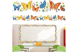 Juome Butterfly Bulletin Board Borders: 63ft of Whimsical Charm for Your Classroom!