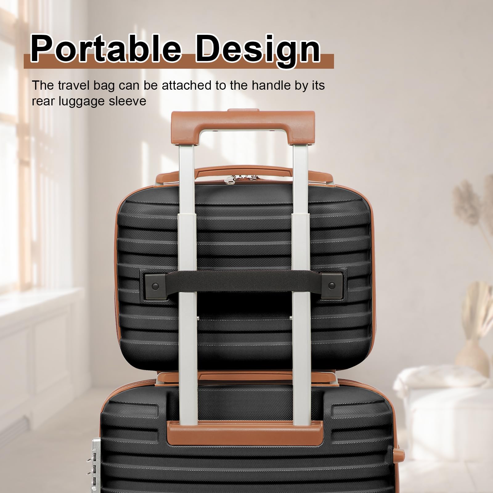 Joyway Luggage Set 3 Piece Suitcase Sets with Spinner Wheel,Hardside Expandable Travel Laggage with TSA Lock (13/20/24/28 Black brown