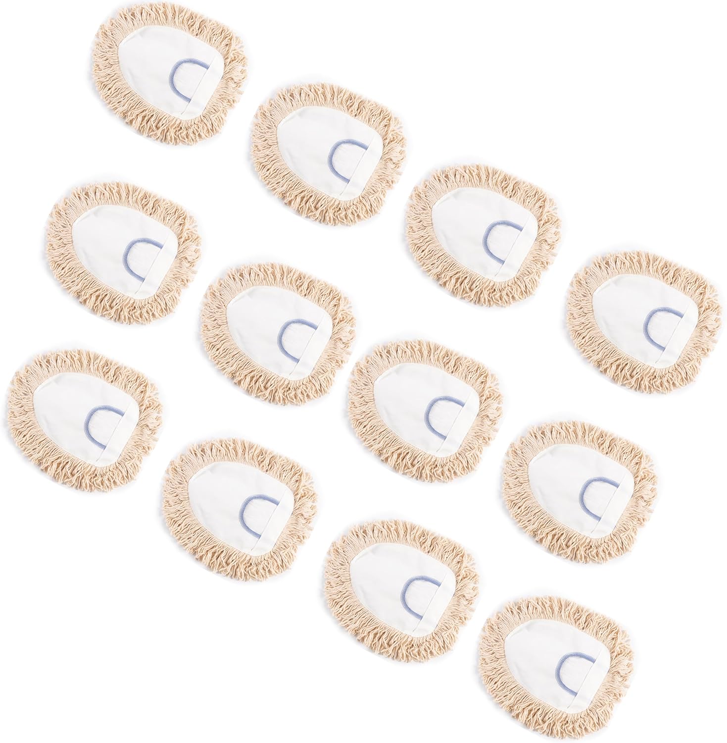 Matthew Triangle Loop-end Dust Mop Heads Heavy Duty, Industrial-Strength Cotton Wedge Dust Mop Pads - Home & Commercial Hardwood Floor Cleaning,High-Performance Janitorial & Housekeeping Use - 12Pcs
