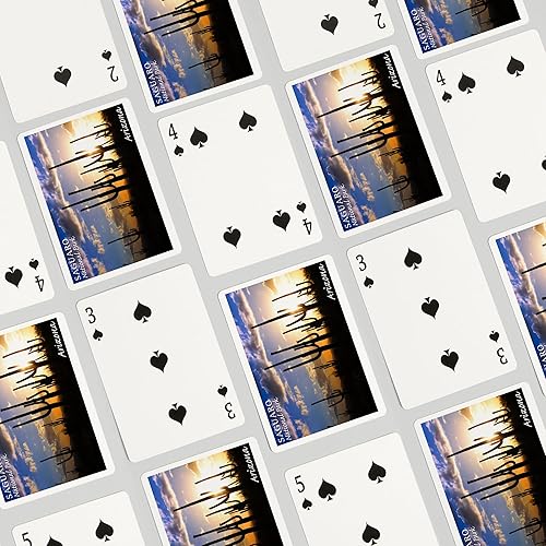 Miniatura 4 de Lantern Press Parque Nacional Saguaro, Arizona, amanecer, fotografía (52 cartas de juego, baraja de cartas de tamaño póker con comodines)