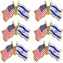 6/12/50/100pcs American US Israel Friendship Flag Pins Bulk -1.5 Inch Patriotic USA Support Israeli Pins Badge Souvenir - I Stand with Israel Flag Pins