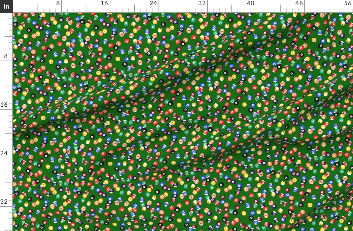 Spoonflower Fabric - Billiards, Balls, Pub, Pool, Sports Printed on Polartec(R) Fleece Fabric by The Yard - Sewing Blankets Loungewear and No-Sew Projects
