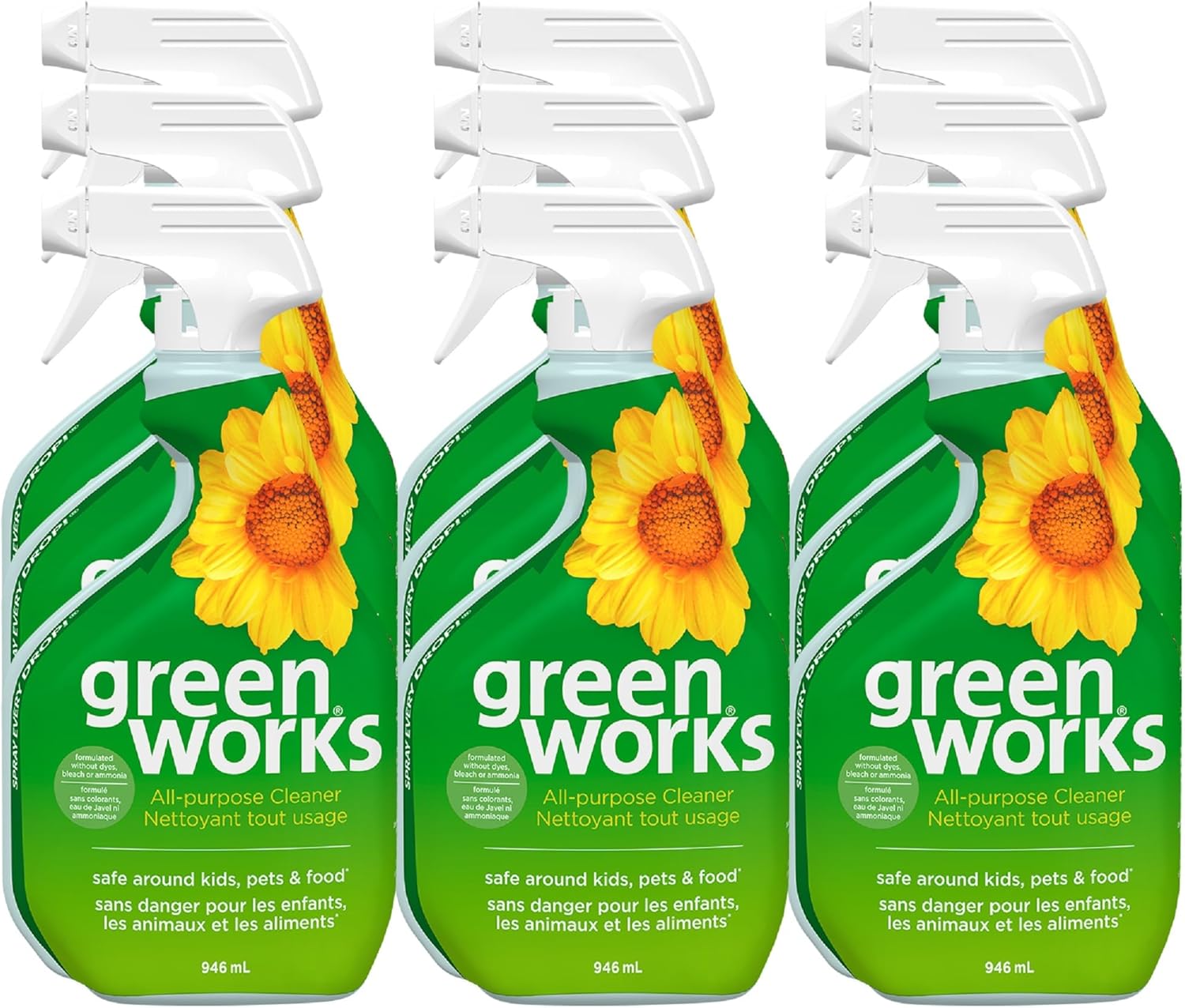 Clorox Green Works All-Purpose Cleaner, 946 mL, Multi-Pack of 9 Sprays