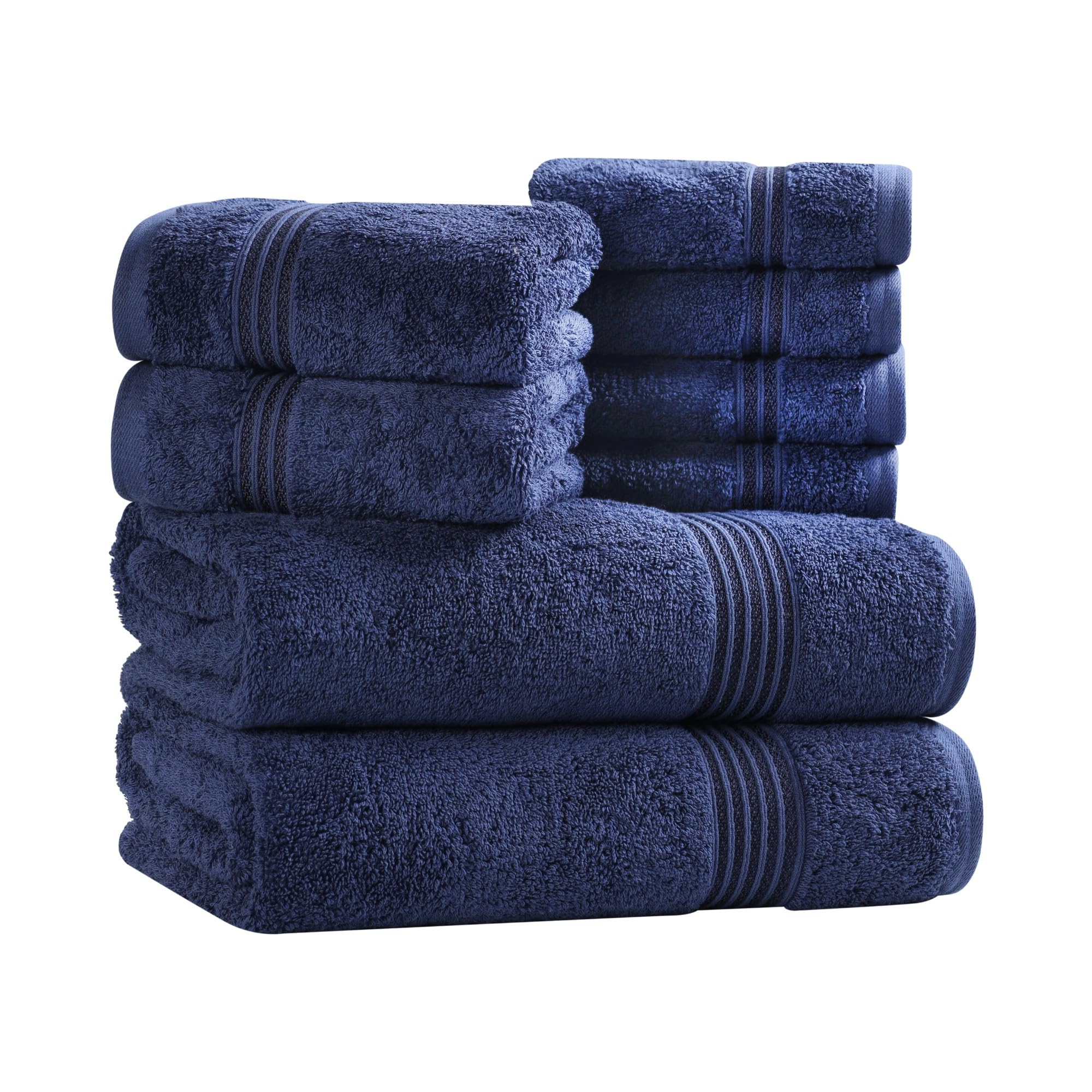 Superior Set di 8 asciugamani in cotone egiziano, asciugamani assortiti per bagno, padronale, bagno degli ospiti, elementi essenziali per la decorazione, include 2 asciugamani da bagno, 2 mani, 4