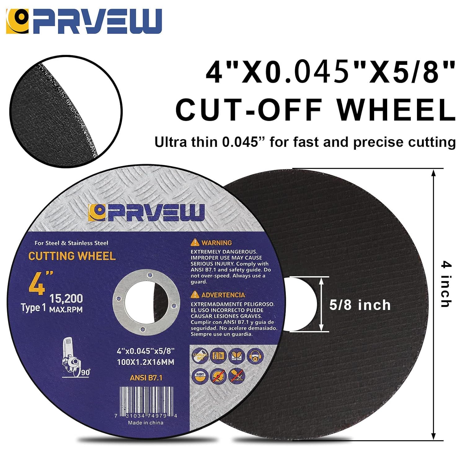 30-Pack 4 Inch Cut Off Wheels,4"x0.045"x5/8" Quality Cutting Disc, Metal & Stainless Steel Aggressive Cutting Wheel for Angle Grinder, General Purpose Metal Cut-Off Wheel