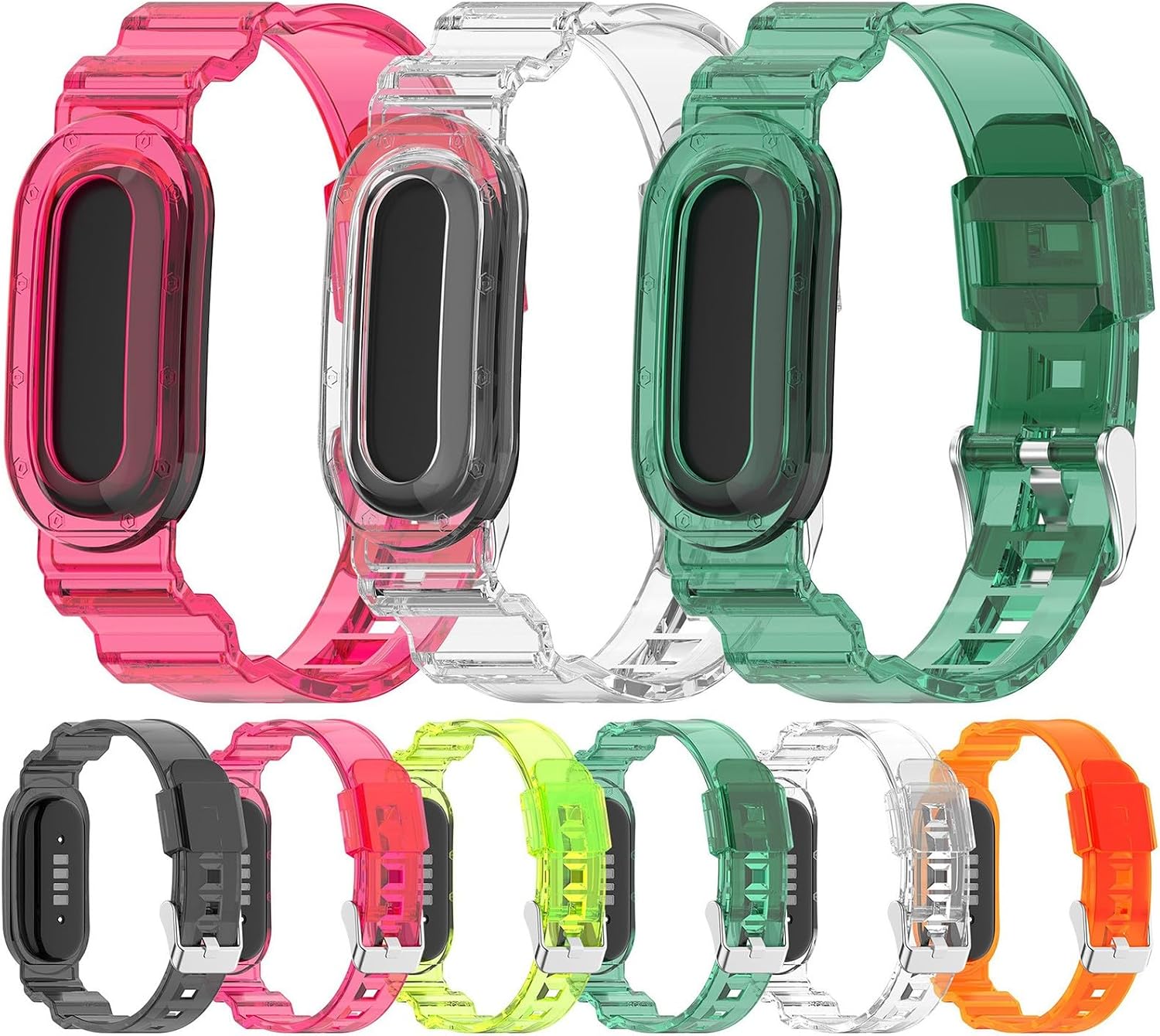 Generic case Compatible with Google Fitbit Air 2026 (Color : Clear) Sport Band Adjustable Soft Silicon Replacement Strap