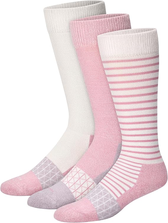 Hanes Women's Over-the-Calf Socks w/ Mild Graduated Compression, Absolute Wellness Non-Binding Cushioned Socks, 3-Pack